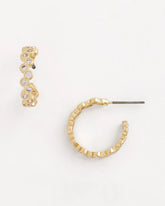 Goldtone Cubic Zirconia Hoop Earrings
