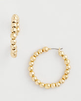 No Droop® Golden Beaded Hoop Earrings