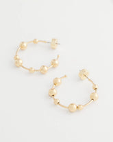 Goldtone Beaded Hoop Earrings