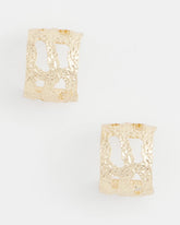 No Droop® Cutout Goldtone Hoop Earrings
