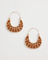 Leather Half-Moon Hoop Earrings
