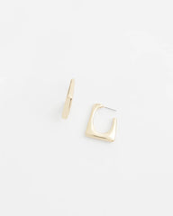 No Droop® Gold Tone Square Hoops