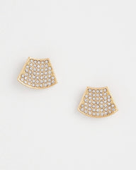Gold Glitz Fan Earrings