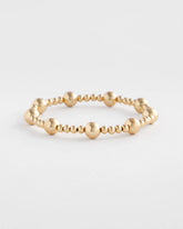 Gold-tone Medium Bead Stretch Bracelet