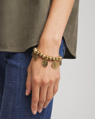 Coin Charm Stretch Bracelet