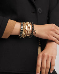 Chico's Originals Black Square Stretch Bracelet