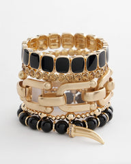 Chico's Originals Black Square Stretch Bracelet