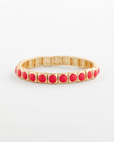 Bold Orange Goldtone Stretch Bracelet