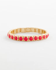 Bold Orange Goldtone Stretch Bracelet
