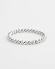 Small Beaded Silver Tone Stretch Bracelet