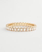Gold Bezel Set Stretch Tennis Bracelet