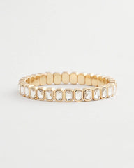 Gold Bezel Set Stretch Tennis Bracelet