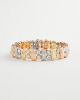 Tri-Tone Rectangle Stretch Bracelet