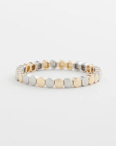 Silver & Gold Tone Round Stretch Bracelet