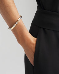 Silver & Gold Tone Round Stretch Bracelet
