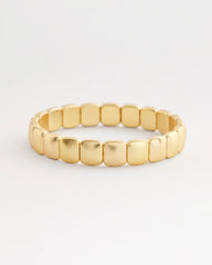Golden Matte Square Stretch Bracelet