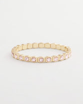 Small Pink Faceted Gem Stretch Bracelet