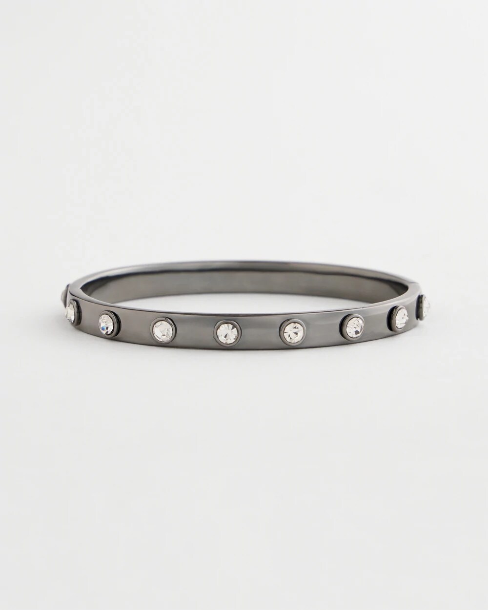 Hematite Rhinestone Tone Bangle