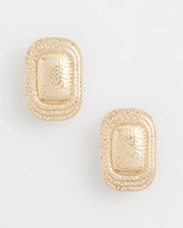 No Droop® Goldtone Square Clip-On Earrings