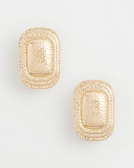 No Droop® Goldtone Square Clip-On Earrings