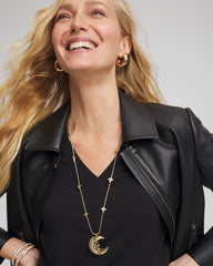 Gold Moon Pendant Necklace