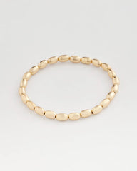 Goldtone Oval Beaded Stretch Bracelet