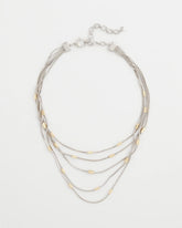 Mixed Metal Multi-Strand Necklace