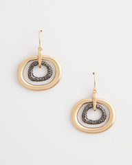 Pave Mixed Metal Earrings