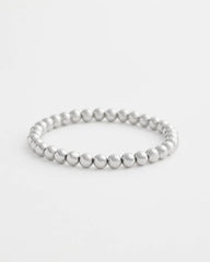 Small Beaded Silver Tone Stretch Bracelet