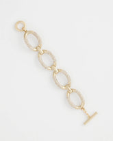 Large Pave Link Toggle Bracelet