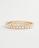 Gold Bezel Set Stretch Tennis Bracelet