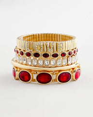 Gold Bezel Set Stretch Tennis Bracelet