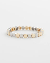 Silver & Gold Tone Round Stretch Bracelet