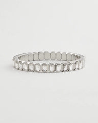 Silver Bezel Set Stretch Tennis Bracelet