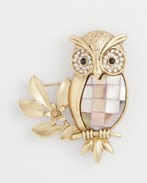Goldtone Owl Brooch