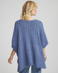 Open-Knit Splitneck Poncho