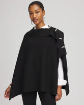 Embellished Bow Poncho