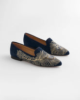 Peacock Embroidered Flats