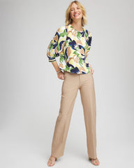 Petite Cotton Straight-Leg Trousers