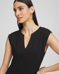 Petite Trapunto Placket Midi Dress