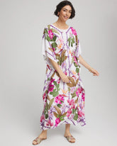 Petite Island Cinch-Waist Kaftan Dress