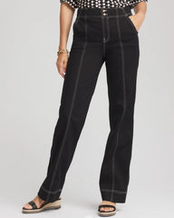 Petite Pull-On Wide-Leg Jeans