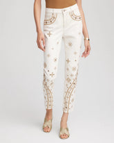 Petite Embellished Girlfriend Slim Ankle Jeans