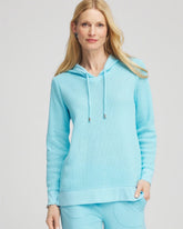 Zenergy® Crochet Knit Hooded Pullover Top