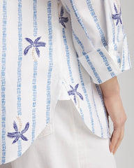 No Iron™ Palm Striped Sateen Shirt