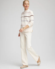 Sequined Stripe Pullover Sweater