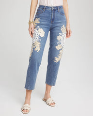 Embellished Tapered Cropped Jean