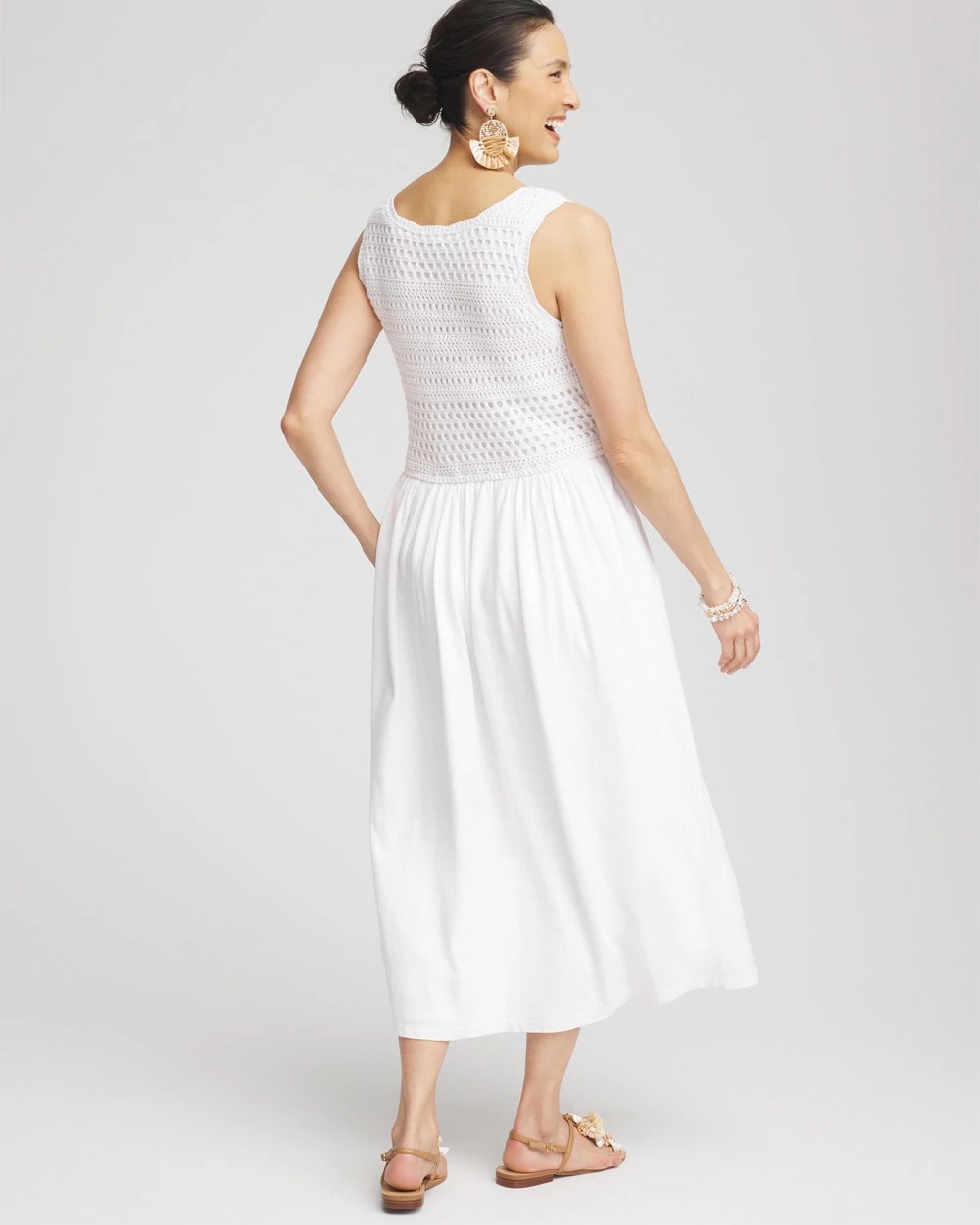 Crochet-Bodice Maxi Dress