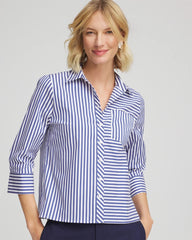 Stripe Mixing Poplin Shirt