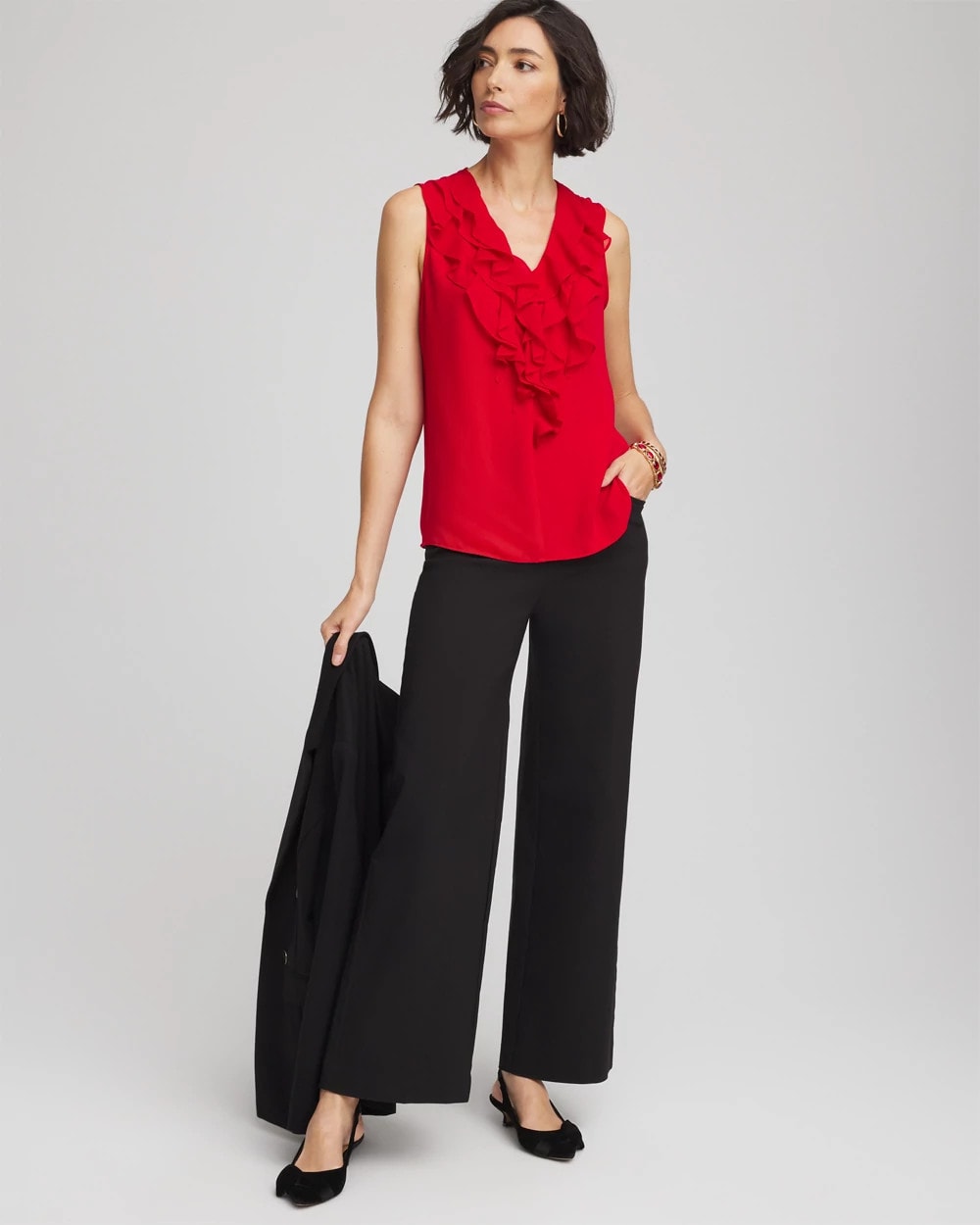 Satin Ruffle Tank